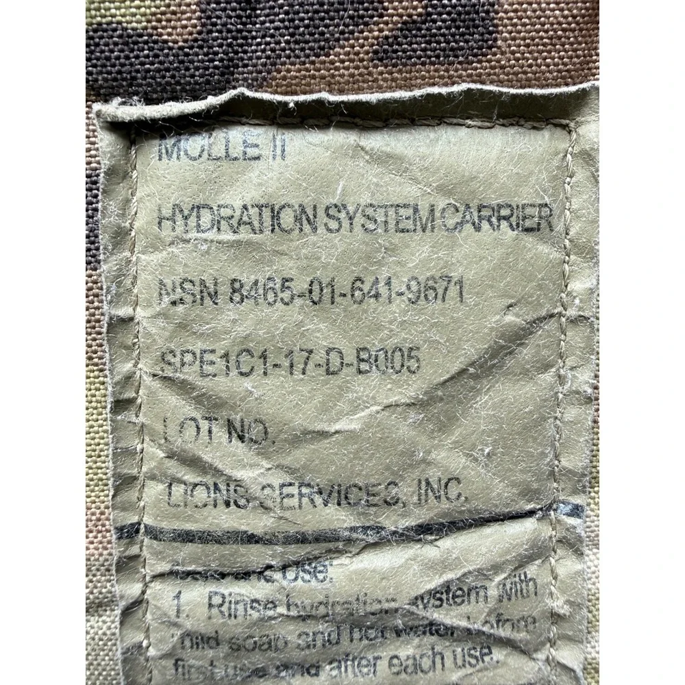 Lions Services Hydration Carrier Unisex OS Camo Nylon MOLLE II No Bladdet